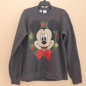 Disney Mickey Mouse Wreath Portrait Heather Grey Sweatshirt